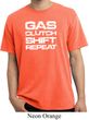 Gas Clutch Shift Repeat White Print Pigment Dyed Shirt