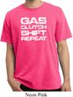 Gas Clutch Shift Repeat White Print Pigment Dyed Shirt