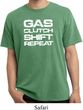 Gas Clutch Shift Repeat White Print Pigment Dyed Shirt