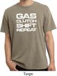 Gas Clutch Shift Repeat White Print Pigment Dyed Shirt