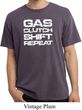 Gas Clutch Shift Repeat White Print Pigment Dyed Shirt