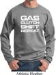 Gas Clutch Shift Repeat White Print Sweatshirt