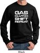 Gas Clutch Shift Repeat White Print Sweatshirt