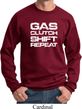 Gas Clutch Shift Repeat White Print Sweatshirt