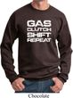 Gas Clutch Shift Repeat White Print Sweatshirt
