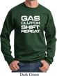 Gas Clutch Shift Repeat White Print Sweatshirt