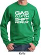 Gas Clutch Shift Repeat White Print Sweatshirt
