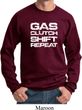 Gas Clutch Shift Repeat White Print Sweatshirt