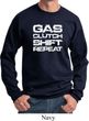Gas Clutch Shift Repeat White Print Sweatshirt