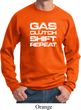 Gas Clutch Shift Repeat White Print Sweatshirt