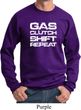 Gas Clutch Shift Repeat White Print Sweatshirt
