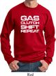 Gas Clutch Shift Repeat White Print Sweatshirt