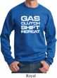 Gas Clutch Shift Repeat White Print Sweatshirt