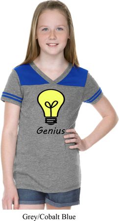 Genius Light Bulb Girls Football Shirt