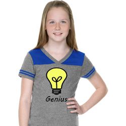 Genius Light Bulb Girls Football Shirt