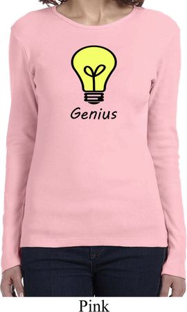 Genius Light Bulb Ladies Long Sleeve Shirt