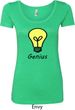 Genius Light Bulb Ladies Scoop Neck Shirt