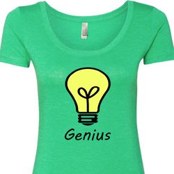 Genius Light Bulb Ladies Scoop Neck Shirt