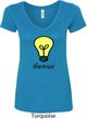 Genius Light Bulb Ladies V-Neck Shirt