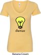 Genius Light Bulb Ladies V-Neck Shirt