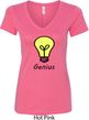 Genius Light Bulb Ladies V-Neck Shirt