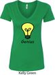 Genius Light Bulb Ladies V-Neck Shirt