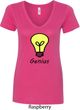 Genius Light Bulb Ladies V-Neck Shirt