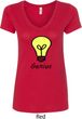 Genius Light Bulb Ladies V-Neck Shirt