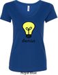 Genius Light Bulb Ladies V-Neck Shirt