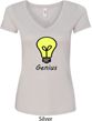 Genius Light Bulb Ladies V-Neck Shirt