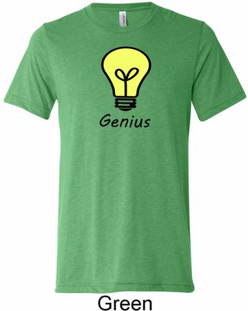 Genius Light Bulb Mens Tri Blend Crewneck Shirt
