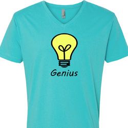 Genius Light Bulb Mens V-Neck Shirt