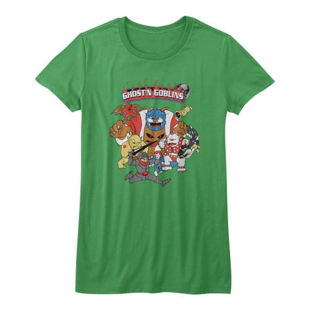 Ghost'N Goblins Shirt Juniors Poster Heather Green T-Shirt