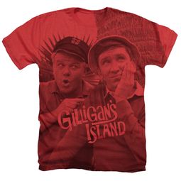 Gilligan's Island Gilligan and The Skipper Adult T-shirt - Red Gilligan's Island Gilligan and The Skipper Adult T-shirt - Red