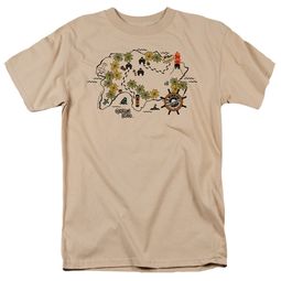 Gilligan's Island MAP Retro TV Adult T-shirt - Sand Gilligan's Island MAP Retro TV Adult T-shirt - Sand