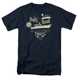 Gilligan's Island SS Minnow Retro TV Adult T-shirt - Navy Blue Gilligan's Island SS Minnow Retro TV Adult T-shirt - Navy Blue