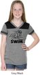 Girls Black Penguin Power Swim Football Tee