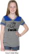 Girls Black Penguin Power Swim Football Tee