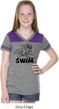 Girls Black Penguin Power Swim Football Tee