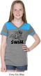 Girls Black Penguin Power Swim Football Tee