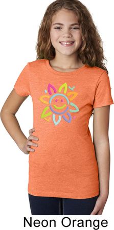 Girls Flower Shirt Sunflower Tee T-Shirt