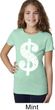 Girls Funny Shirt Distressed Dollar Sign Tee T-Shirt