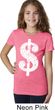 Girls Funny Shirt Distressed Dollar Sign Tee T-Shirt