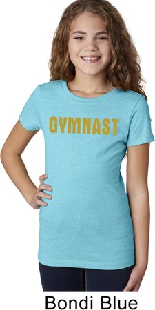 Girls Gymnastics Shirt Gold Shimmer Gymnast Tee T-Shirt
