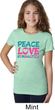 Girls Gymnastics Shirt Peace Love Gymnastics Tee T-Shirt