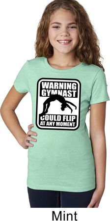 Girls Gymnastics Shirt Warning Gymnast Could Flip Tee T-Shirt
