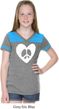 Girls Peace Tee Hippie Heart Peace Football Tee