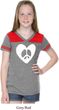 Girls Peace Tee Hippie Heart Peace Football Tee