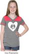 Girls Peace Tee Hippie Heart Peace Football Tee