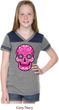Girls Pink Sugar Skull Football Tee